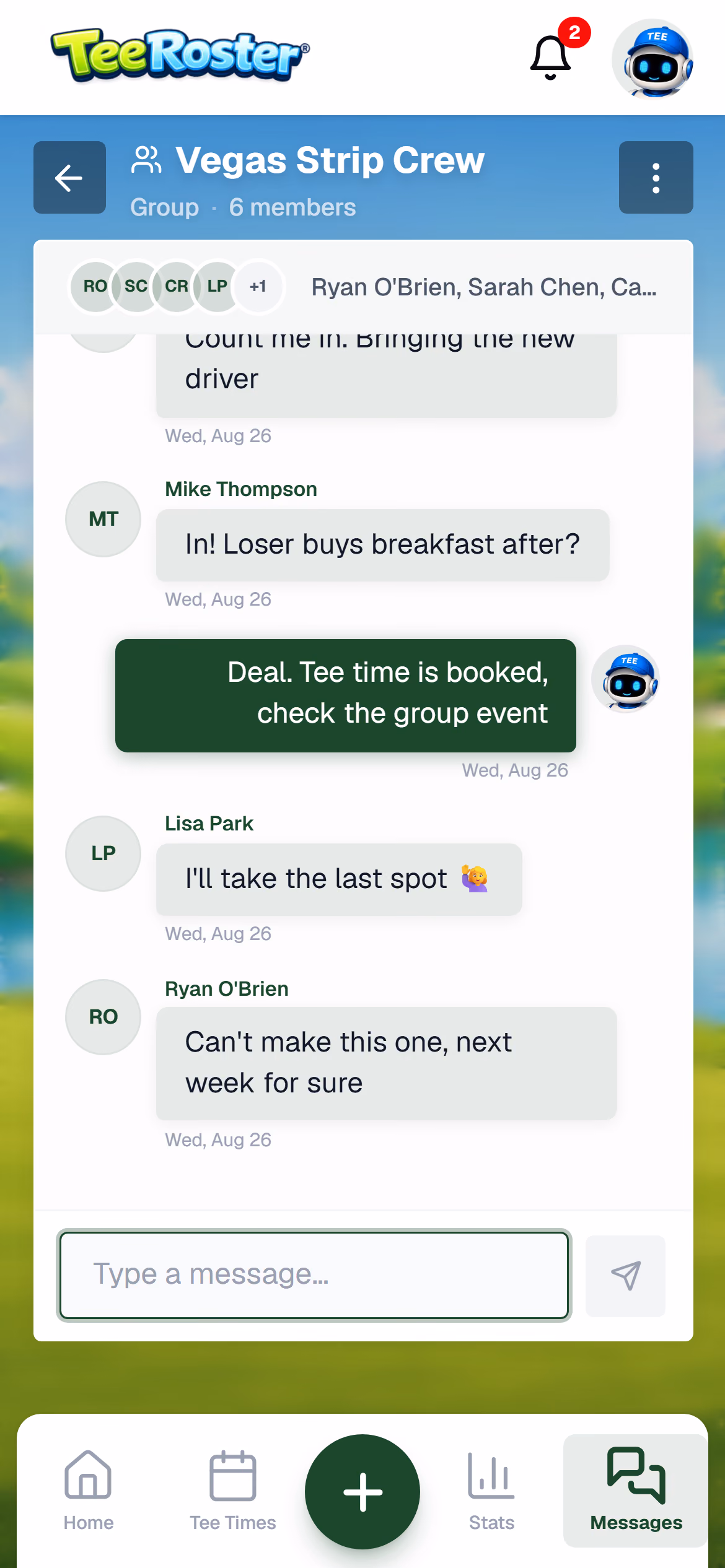 Group Chat screen